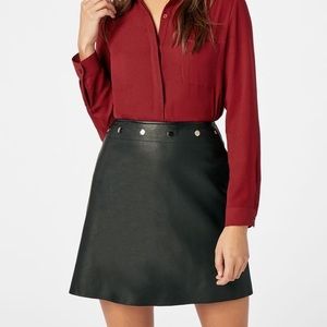 Faux Leather A-Line Skirt